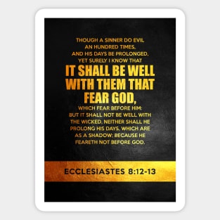 Ecclesiastes 8:12-13 Bible Verse Wall Art Sticker